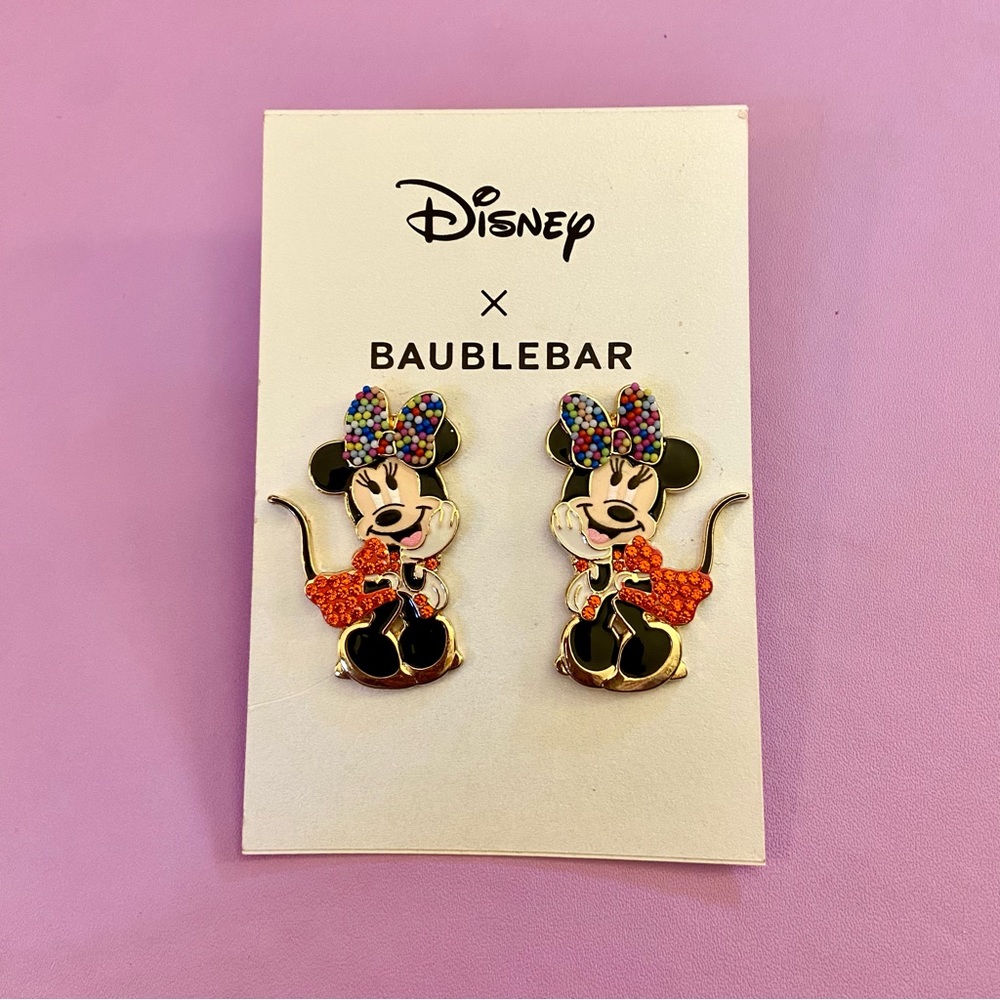 NWT Minnie Mouse Baublebar Earrings - Picture 2 of 3